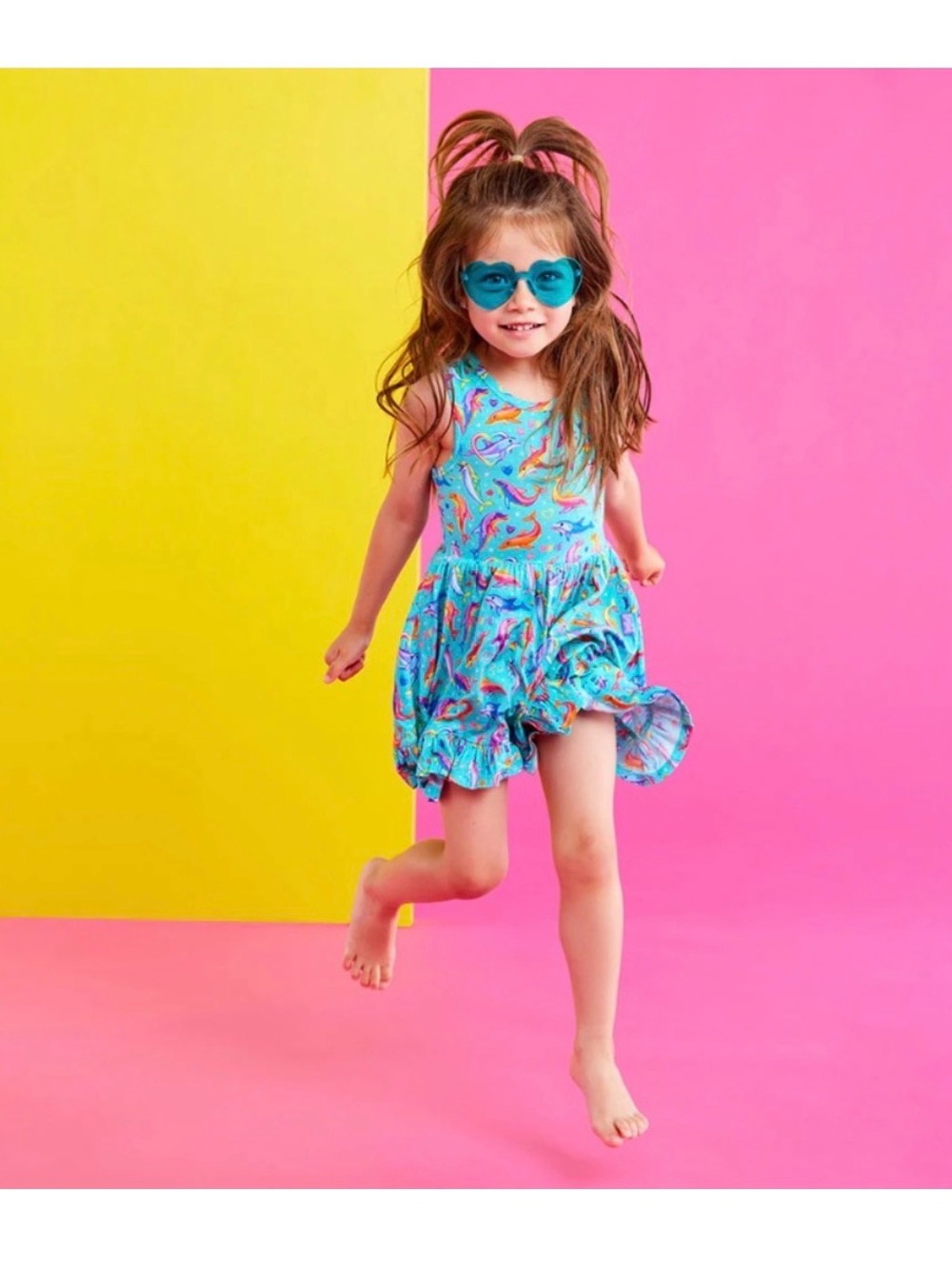 Posh Peanut Lisa Frank Dancing
Dolphins Ruffled Twirl Dress